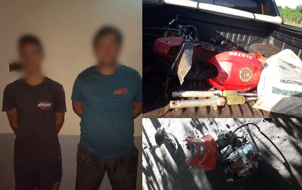 Detienen a dos personas y recuperan partes de motocicletas en Vaquería – Prensa 5