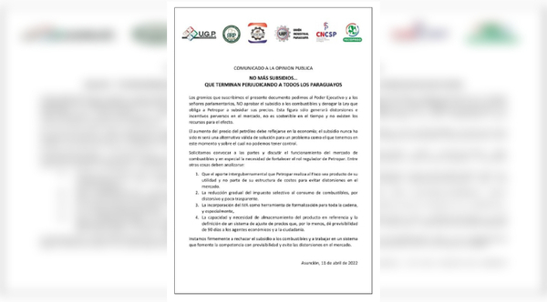 Diario HOY | Gremios rechazan propuesta de crear subsidio para los combustibles