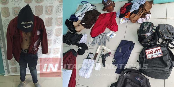 HOMBRE CON PISTOLA DE JUGUETE Y EVIDENCIAS DE HURTOS FUE ATRAPADO - Itapúa Noticias