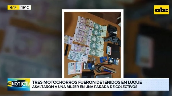 Capturan a tres “motochorros” tras asalto en Luque