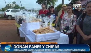 Mujeres en régimen de semilibertad donan panes y chipas