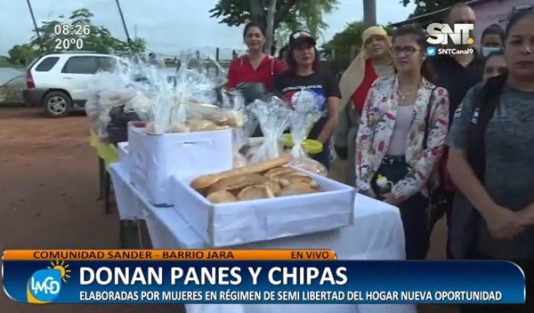Mujeres en régimen de semilibertad donan panes y chipas