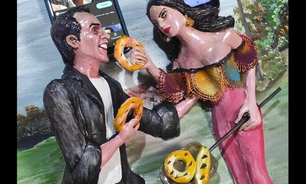 (VIDEO) Marc Anthony comiendo la chipa de Nadia Ferreira en Villarica, obra del “Rey del Barro”