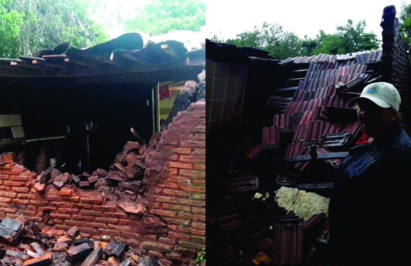 Dos viviendas afectadas por temporal en Santa Rosa