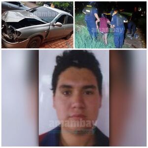 Ocasionó accidente en Brasil, huyó hacia PJC y cayó a una cuneta tras persecución