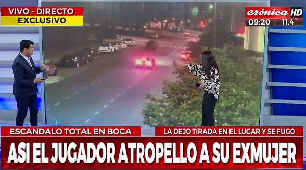 Futbolista de Boca atropelló a su expareja y luego huyó, revela video - PARAGUAYPE.COM