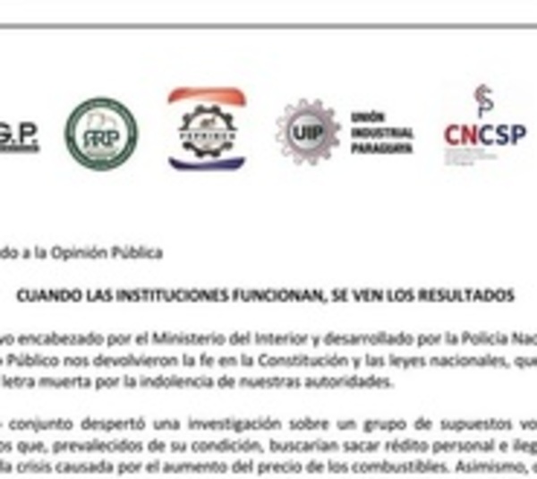 Gremios destacan detención de supuestos líderes camioneros - Paraguay.com