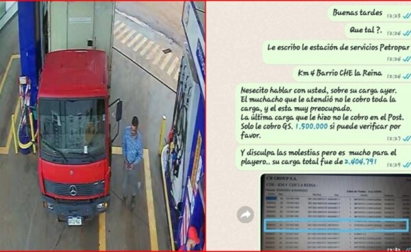 Cargó combustible por más de G. 2 millones, pero no pagó completo