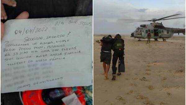 Náufragos son rescatados gracias a una nota enviada en una botella