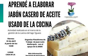 Preparan curso para elaboración de jabón casero
