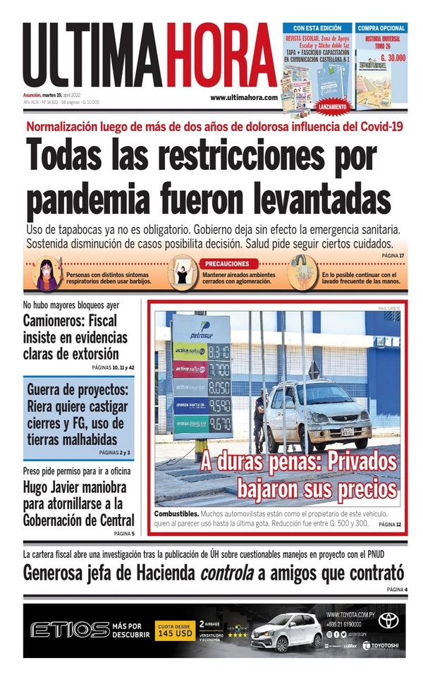 Portadas de este martes 19 de abril de 2022