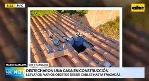 Destechan vivienda en construcción para robar