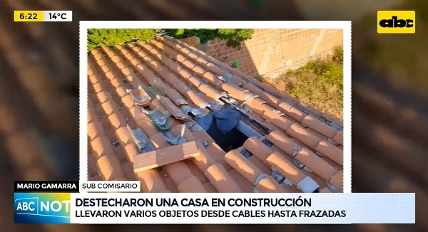 Destechan vivienda en construcción para robar