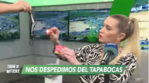 Diario HOY | Carmiña Masi quema barbijo en Tv como "despedida" de su uso obligatorio