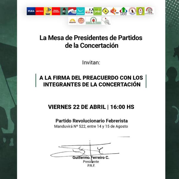 Preacuerdo de Concertación se firmará este viernes - El Trueno