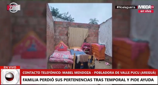 Una familia perdió sus pertenencias tras un fuerte temporal y pide ayuda - Megacadena — Últimas Noticias de Paraguay