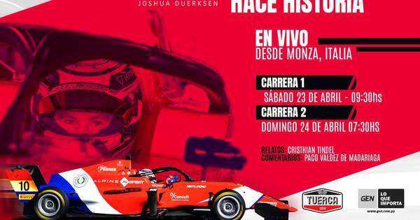 La Nación / GEN transmitirá en vivo la participación de Joshua Duerksen en la Fórmula 3 Europea