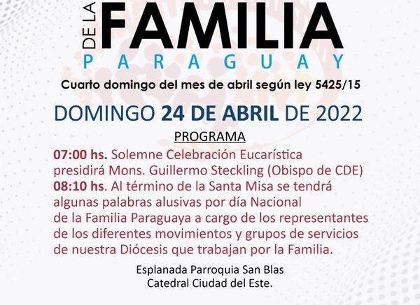 Celebrarán con misa el día de la familia