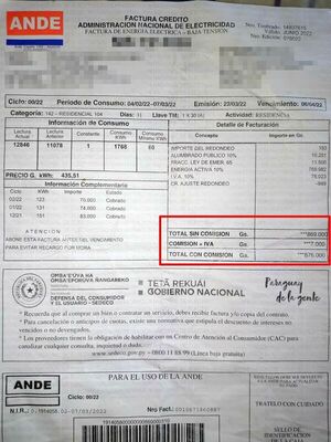 ANDE envía abultadas facturas a usuarios de Ñeembucú y les pide pagar, luego reclamar - Nacionales - ABC Color