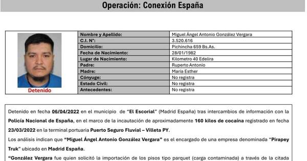 La Nación / Detienen en Madrid a paraguayo vinculado a carga de cocaína incautada en Villeta