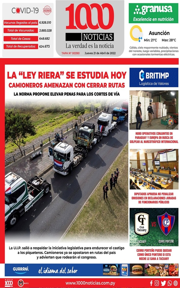 Portadas de este jueves 21 de abril de 2022