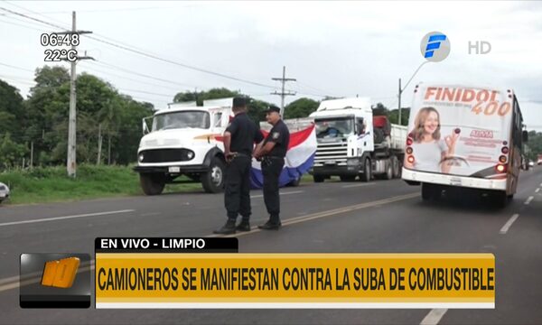 Camioneros se movilizan sin cierre de ruta en Limpio | Telefuturo