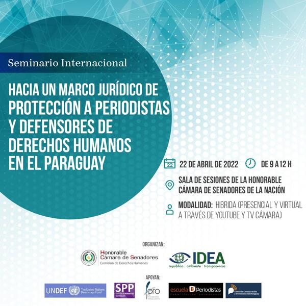 Seminario internacional sobre marco jurídico sobre protección a periodistas y defensores de Derechos Humanos » San Lorenzo PY