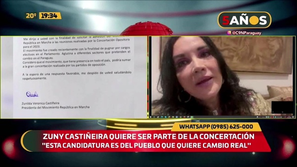 Zuny Castiñeira quiere ser parte de la Concertación - C9N