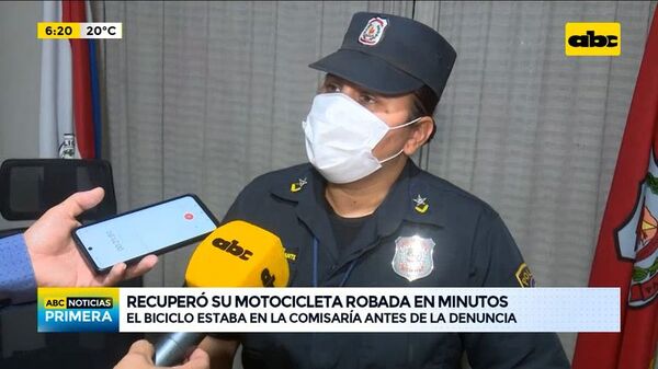 Un hombre recuperó su motocicleta robada en minutos - ABC Noticias - ABC Color