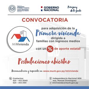 Se encuentra habilitada la convocatoria para acceder a subsidios para la compra de la primera vivienda