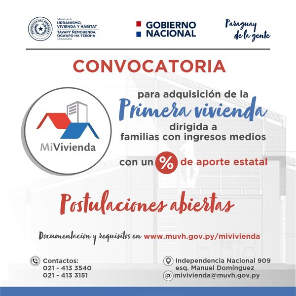 Se encuentra habilitada la convocatoria para acceder a subsidios para la compra de la primera vivienda