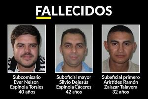 Tres policías mueren en refriega con supuestos narcos en el norte del país - Nacionales - ABC Color