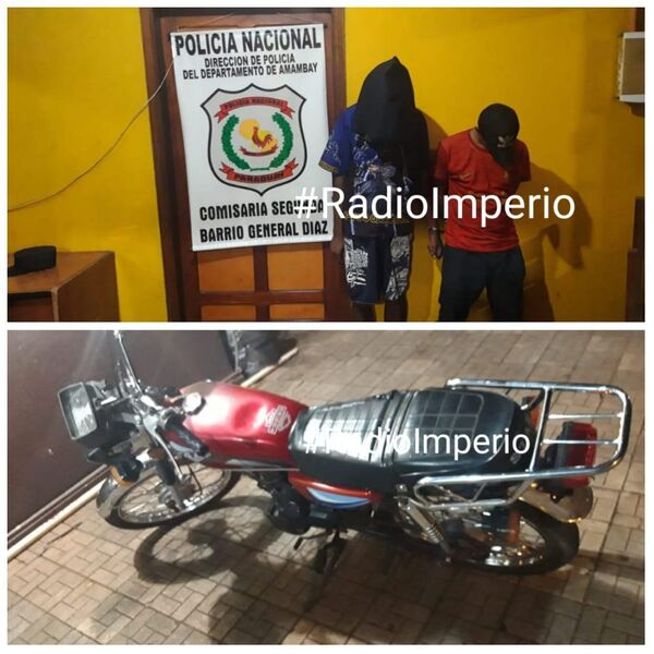 Brasileños fueron detenidos por la policía intentando robar una motocicleta - Radio Imperio