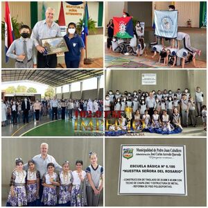 Municipalidad inauguró obras en escuela básica N° 6.186
