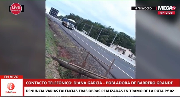 Denuncian varias falencias tras obras realizadas en un tramo de la ruta PY 02 - Megacadena — Últimas Noticias de Paraguay