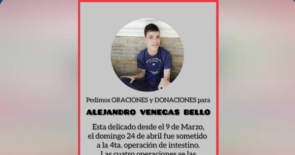 La Nación / Apelan a la solidaridad para costear gastos de un joven que tuvo cuatro cirugías en 46 días