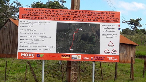 Iniciaron labores de asfaltados en caminos vecinales de Guairá - .::Agencia IP::.