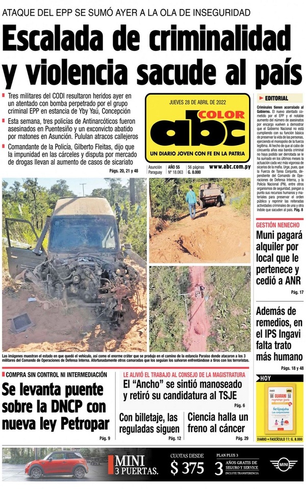 Portadas de este jueves 28 de abril de 2022