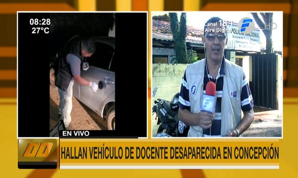 Hallan vehículo de docente desaparecida en Concepción | Telefuturo