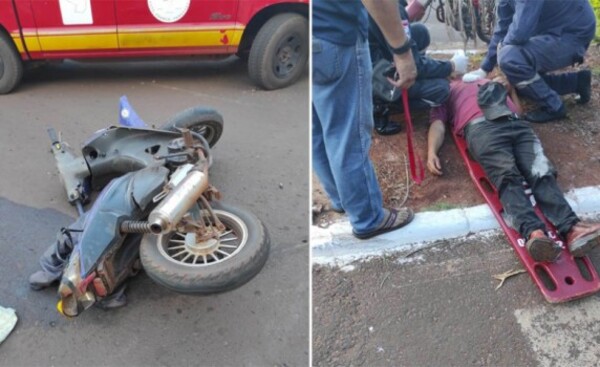 Choque entre auto y moto deja un lesionado en Presidente Franco