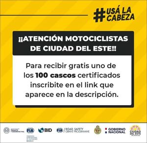 Regalarán cascos a quienes se sumen a la campaña #UsáLaCabeza - La Clave