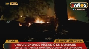 Reportan incendio en vivienda de Lambaré