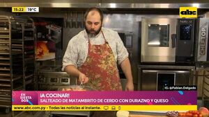 ¡A COCINAR! ¡Salteado de matambrito de cerdo y chorizo calabresa con durazno y queso Paraguay! - Ensiestados - ABC Color
