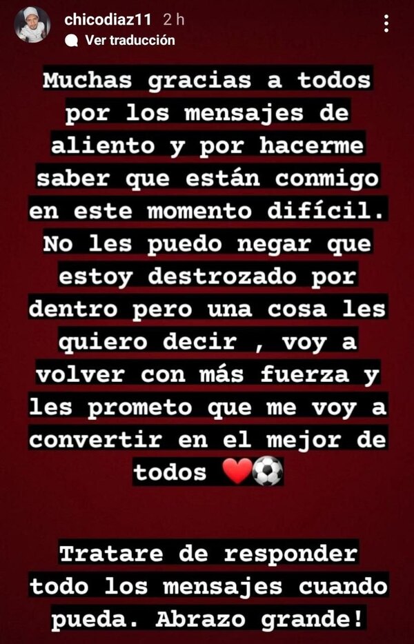 "Destrozado por dentro" y un prometedor mensaje - PARAGUAYPE.COM