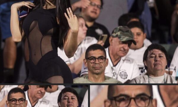 Modelo posa con vestido trasparente en la cancha y hace “famoso” a un hincha