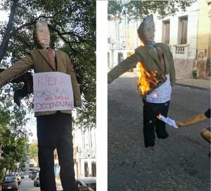 Trabajadores “queman a Riera” en protesta contra su polémico proyecto de ley - Nacionales - ABC Color