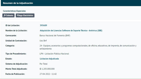 BNF adquiere antivirus por G. 1.200 millones - El Independiente