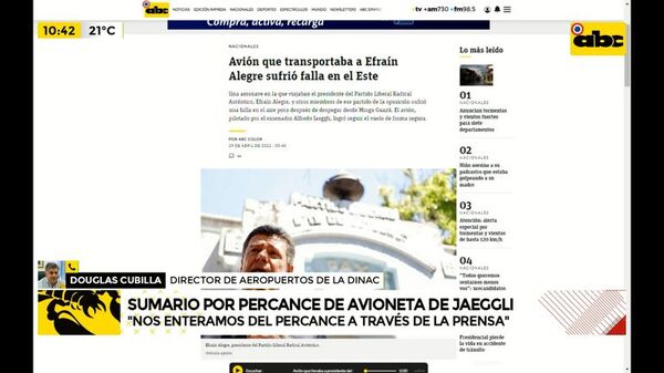 Sumario por percance de avioneta de Jaegli - ABC Noticias - ABC Color