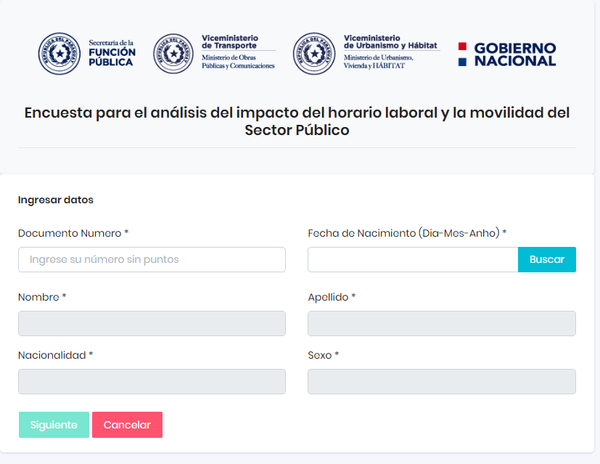 FUNCIONARIOS PÚBLICOS: La Secretaria de la Función Pública realiza encuesta sobre el impacto del horario laboral y la movilidad. » San Lorenzo PY