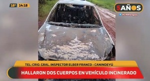 Hallan dos cuerpos en vehículo incinerado en Canindeyú